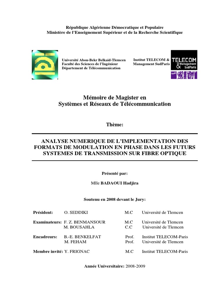 Modulation QPSK en Transmission Optique | PDF | Fibre optique ...