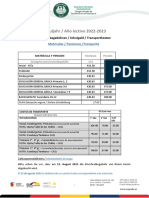 Matrículas y pensiones CAQ 2022-2023