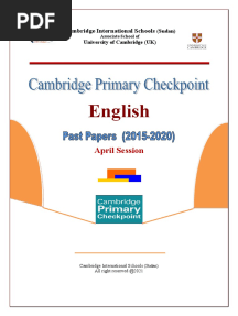 English Primary Checkpoint Past Papers PDF