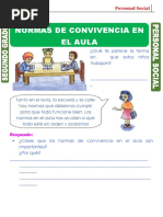 Normas de Convivencia para Primer Grado | PDF