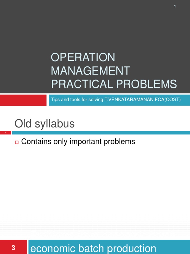 Operationmanagementproblems 131216134550 Phpapp02 | PDF | Linear ...