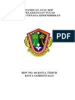 Panduan Atau Sop Pelaksanaan Tugas Guru/Tenaga Kependidikan: SDN No. 60 Kota Timur Kota Gorontalo