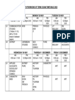 Batce Sixth Frorm End of Term I Exam Timetable 2022