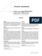 Intoxicación Por Organofosforados: Experiencia Institucional