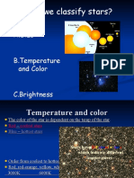 Classifying Stars by Temperature, Color and Brightness