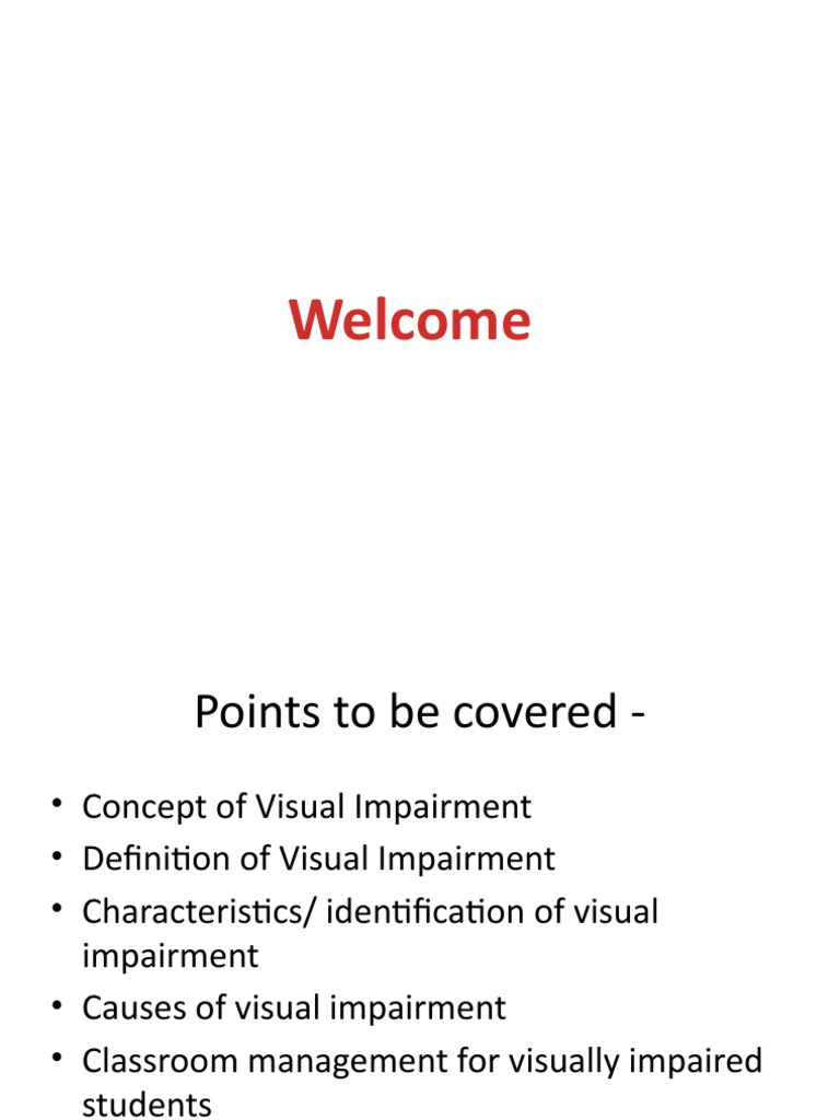 Visual Impairment: Classroom Strategies | PDF | Visual Impairment ...