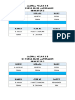 Jadwal Kelas 2 B