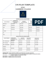 Etsu Lesson Plan Template 2020 PDF