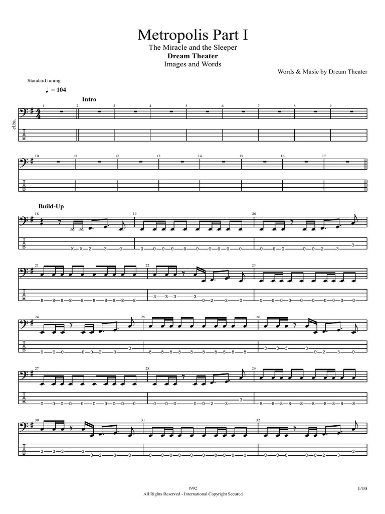 Metropolis 1 Bass Tab | PDF
