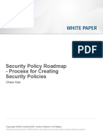 White Paper: Security Policy Roadmap - Process For Creating Security Policies