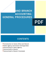Home and Branch Accounting General Procedures
