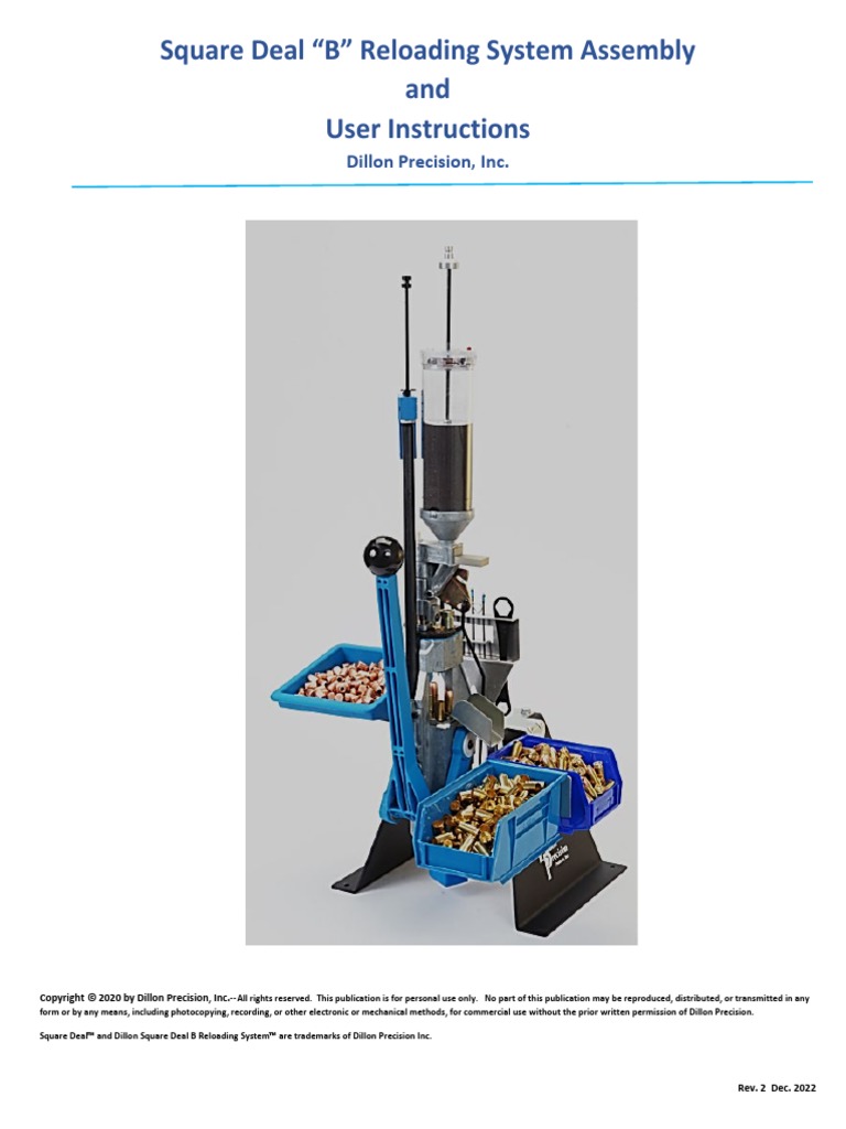 Dillon Precision Square Deal Loading Press Instructions | PDF ...