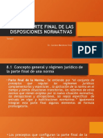 Tema 8 LA PARTE FINAL DE LAS DISPOSICIONES NORMATIVAS