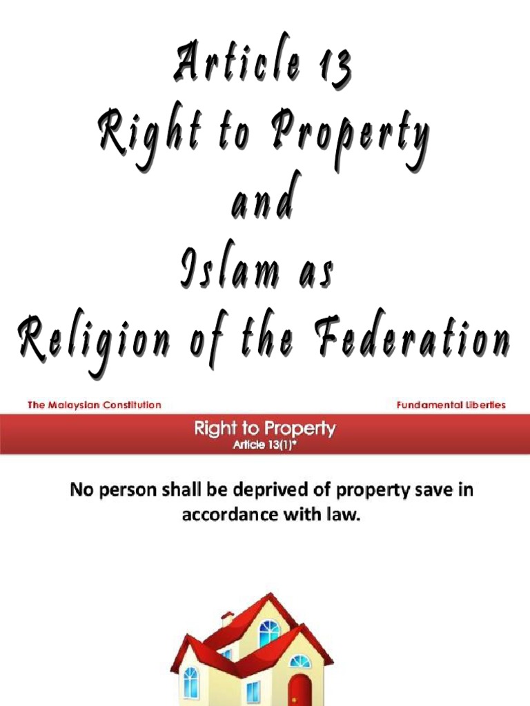 Article 13: Property Rights in Malaysia | PDF | Justice | Crime & Violence