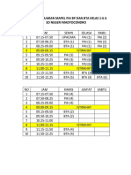 Jadwal Pelajaran Mapel Pai BP Dan Bta Kelas 1