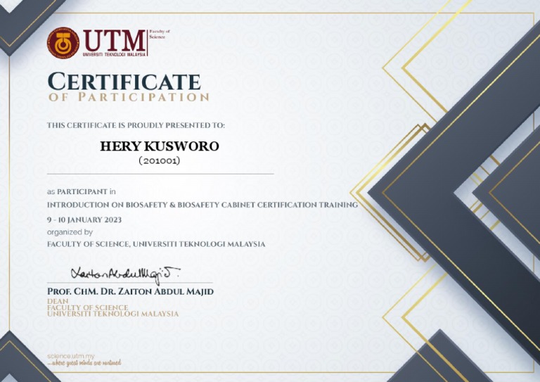 Introduction On Biosafety & Biosafety Cert Training HERY