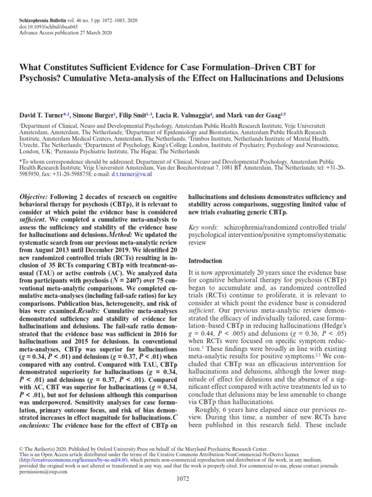 Cbt for psychosis evidence 2020 pdf meta analysis randomized