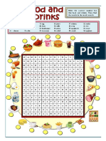 Food and Drinks Wordsearch Crosswords