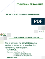 Monitoreo de determinantes promoción de la salud