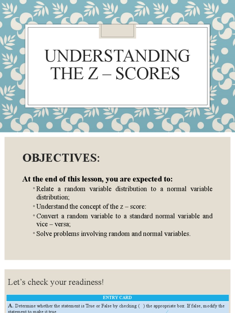 Z-Scores for Statistics Students | PDF | Normal Distribution | Standard ...