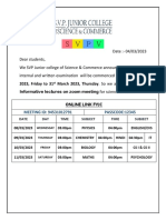 Fyjc Science Online Lectures Time Table