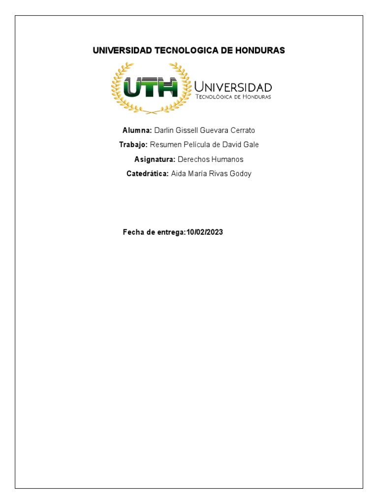 Resumen de Pelicula Derechos Humanos PDF Pena capital Homicidio