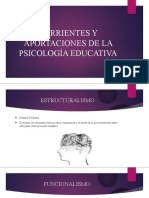 Corrientes y Aportaciones de La Psicología Educativa