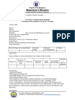 Template INSET Completion Report