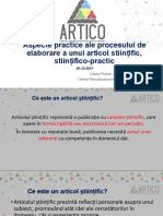 Aspecte Practice Ale Procesului de Elaborare A Unui Articol Stiințific, Stiințifico-Practic - Liliana Postan - ARTICO - 2021