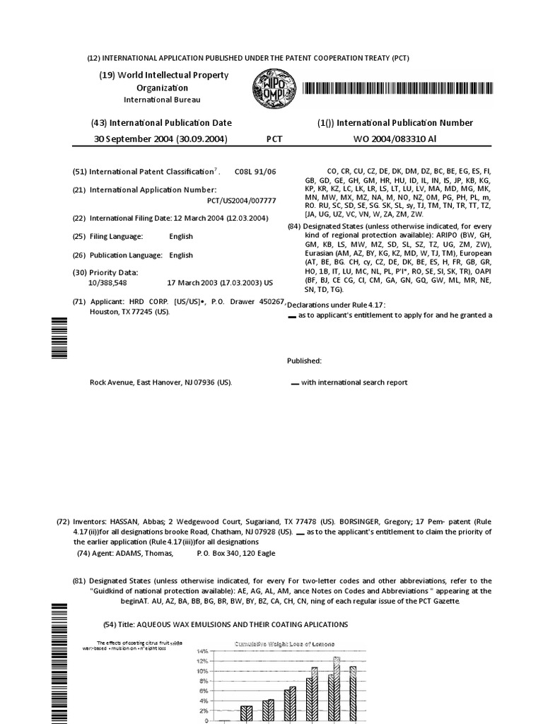 Patent PDF Vegetable Oil Triglyceride