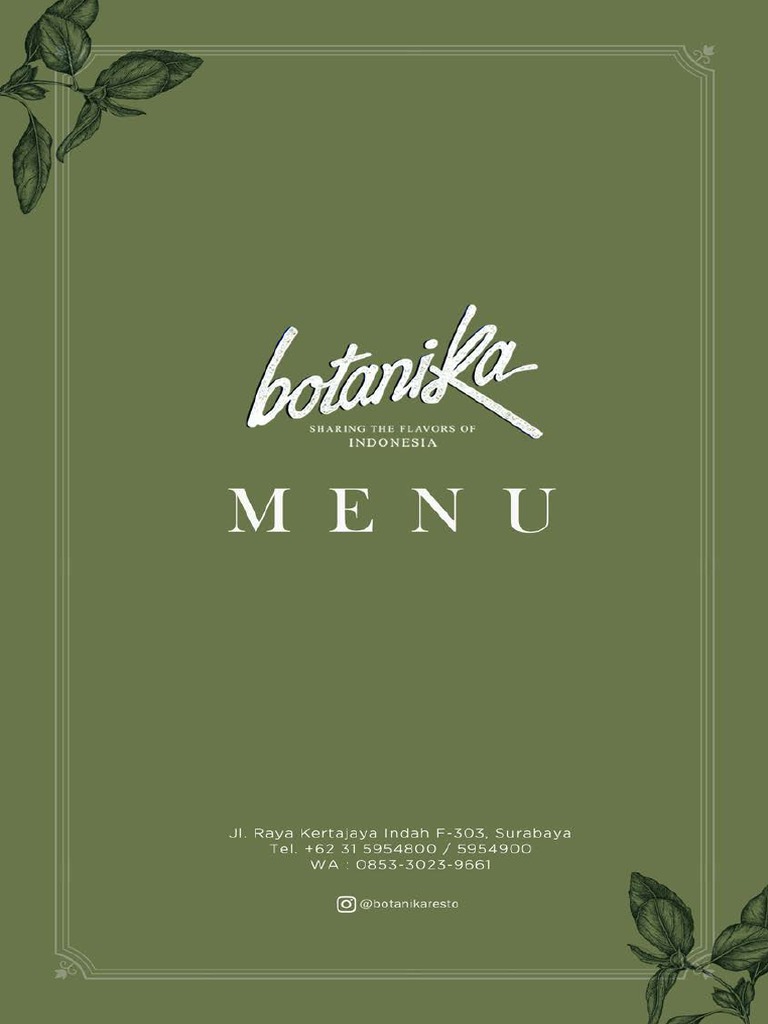 Botanika Menu August 2022 PDF