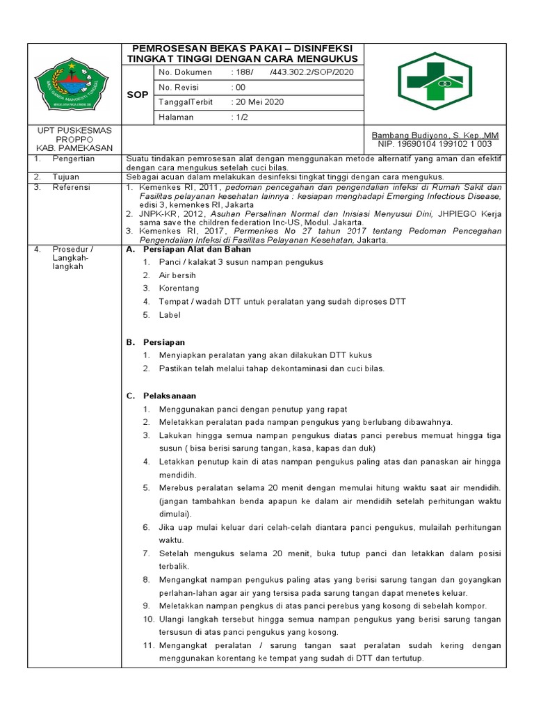 Sop DTT DG Cara Mengukus | PDF