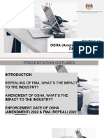 OSHA Amendment and FMA Repeal Impact Briefing
