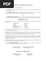 Contract of Lease of Motor Vehicle