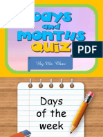 Days and Months Quiz Games - 102734