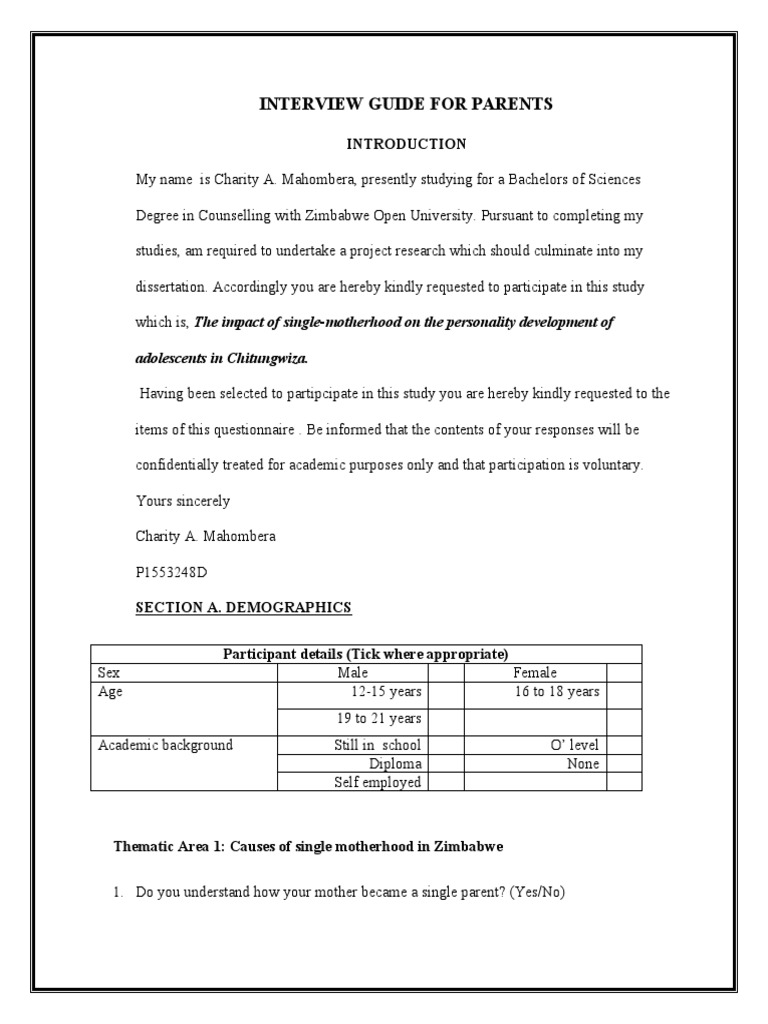 Questionnaire For Adolescents | PDF | Youth | Interpersonal Relationships