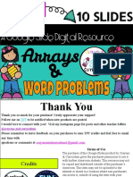 Array Word Problems - Listed On TPT - Do Not Delete