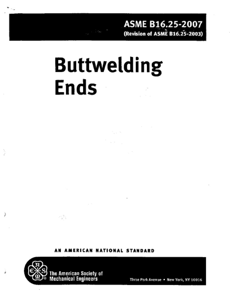 Asme b16 25 2007 buttwelding ends pdf