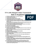 TVS AOG Bengal Rules and Regulations