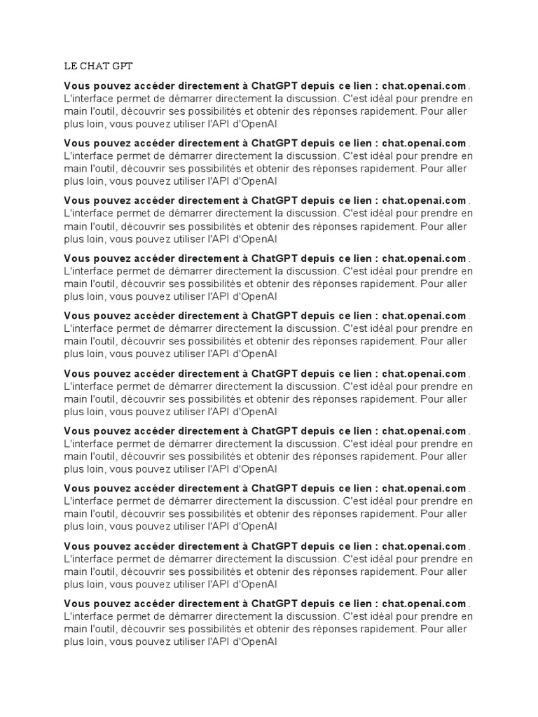 Accès à ChatGPT et ses fonctionnalités | PDF | la communication ...