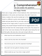 Reading Comprehension Grade 3 The Magic Portal