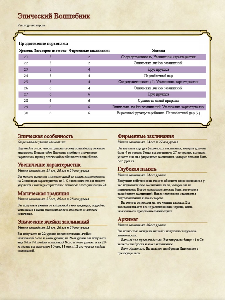 Epic Characters - Class Wizard PDF | PDF