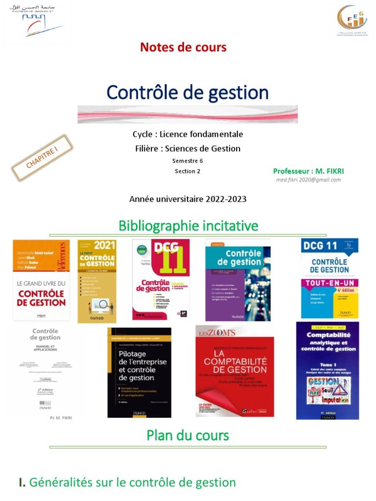 Cours CDG - Chapitre 01 PDF | PDF | Business | Contrôle interne