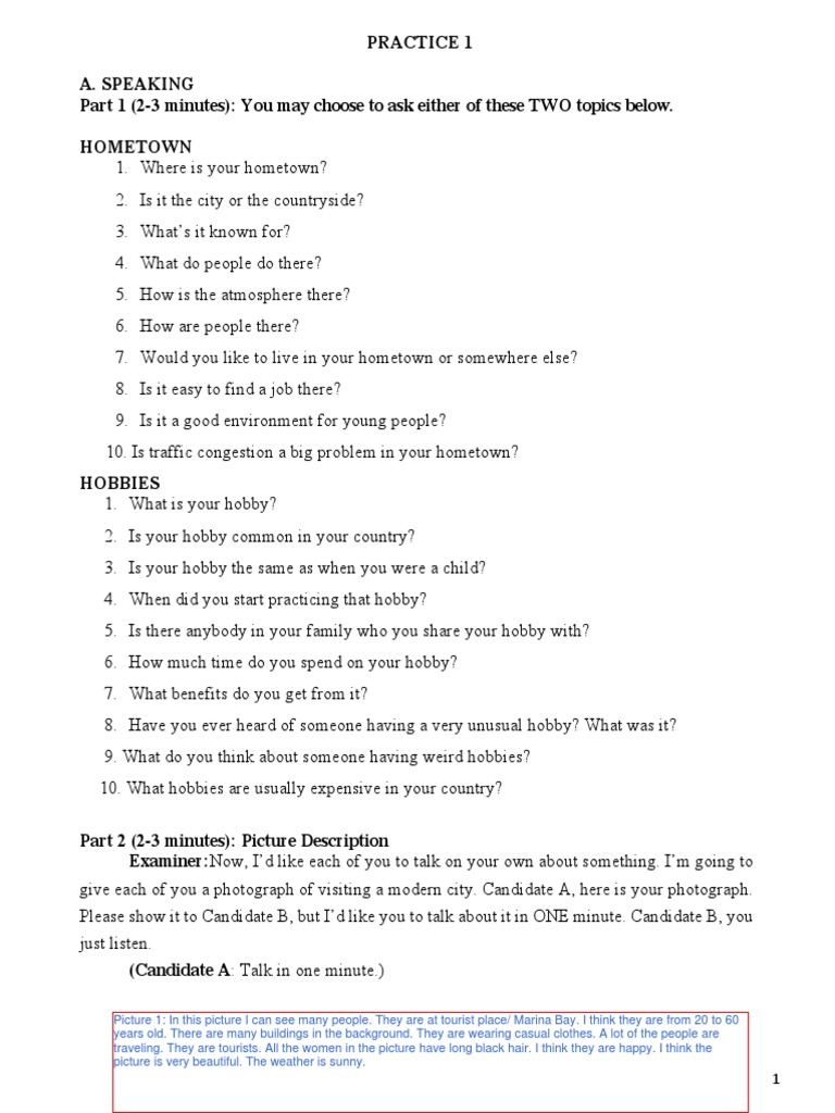 Speaking and Reading Practice Guide | PDF | Clothing