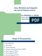Rectification Revision and Appeals Including Typical Litigation Issues by CA. Sharad Shah