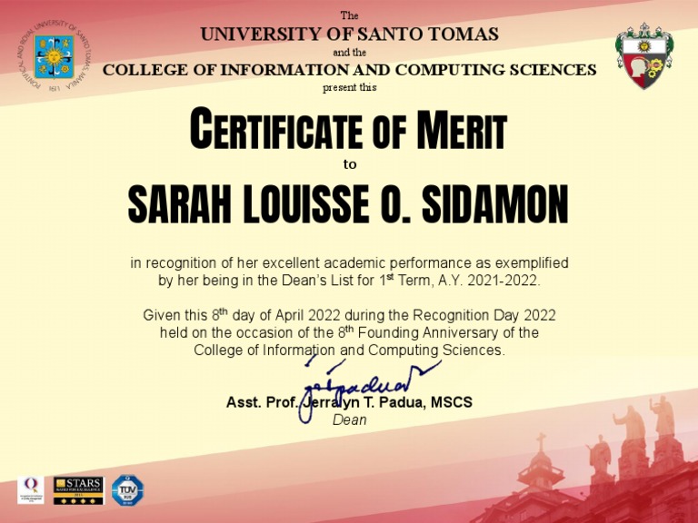 Certificate of Merit PDF | PDF