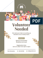 Brown Simple Illustrated Volunteer Needed Flyer