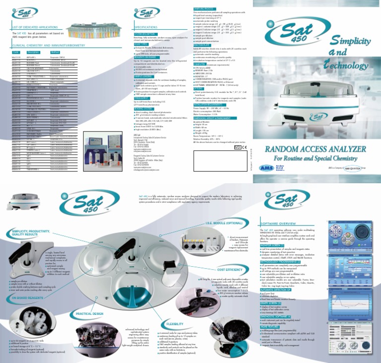 SAT 450 Chemistry Analyzer Overview | PDF
