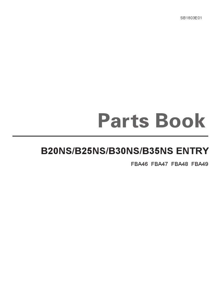 B20 25 30 35NS Entry (Sb1803e01) PDF | PDF | Screw | Brake