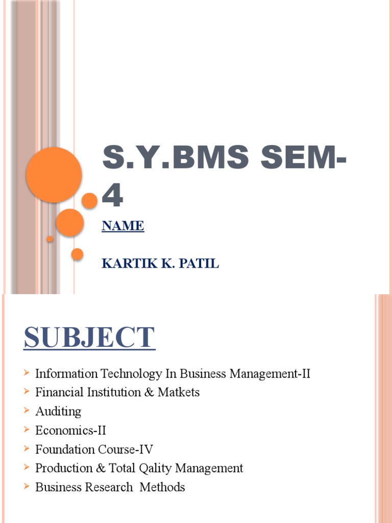 SYBMS Sem 4 Subjects Overview | PDF